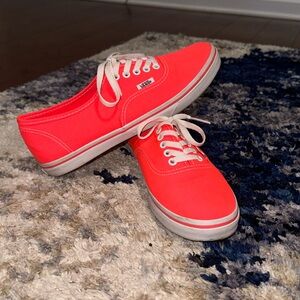 Authentic low pro bright coral/bright pink vans
